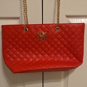 Badgley Mischka Red Quilted Shoulder Bag